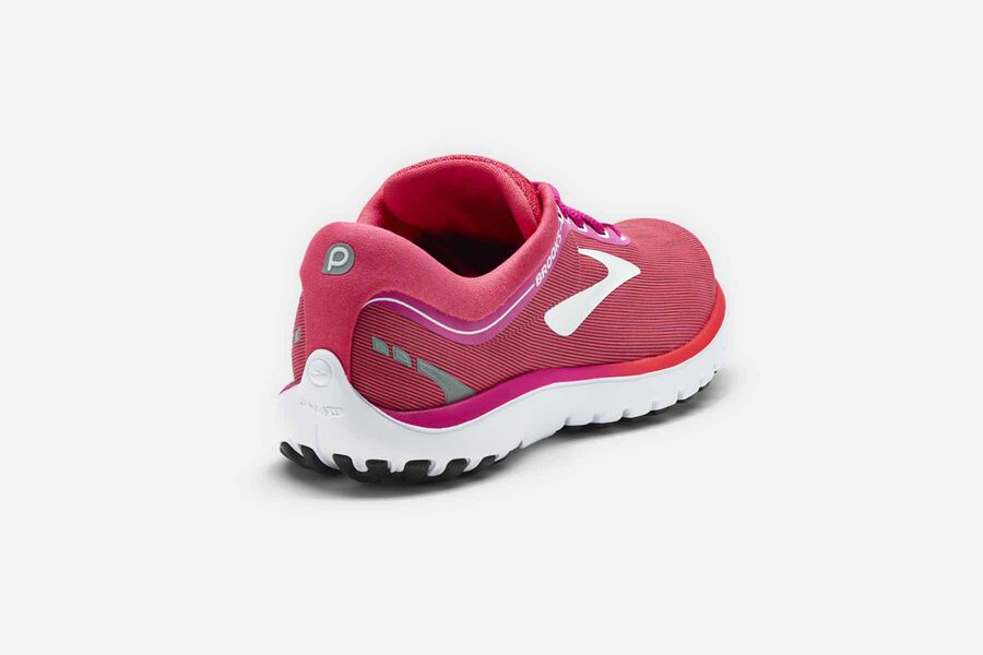 Brooks Running Shoes - Pureflow 7 Road Womens - Pink/White - SIP-819532